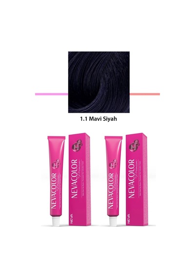 2 Li Set Premium 1.1 Mavi Siyah - Kalıcı Saç Boyası 2 X 50 G Tüp