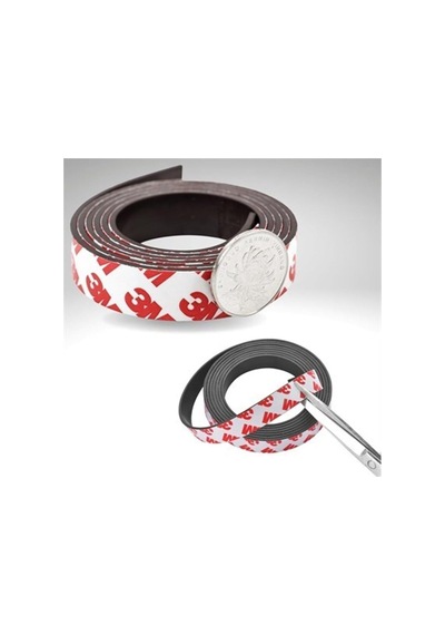 Contacall Çok Amaçlı Yapışkanlı Şerit Mıknatıs Magnet 3 Metre Genişlik 9 Mm Kalınlık 1,8mm