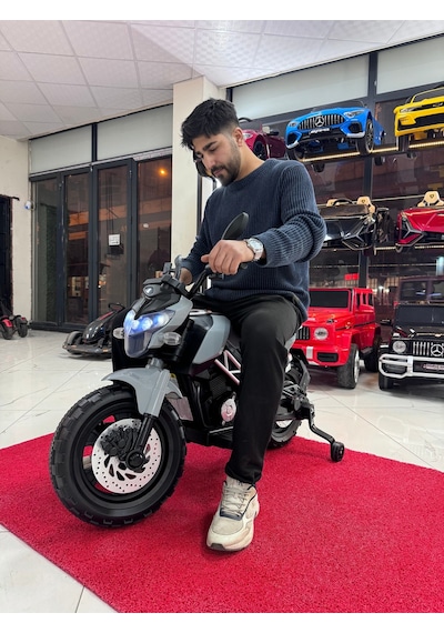 3-10 Yaş 12 Volt Akülü Motor Akülü Motosiklet Gri