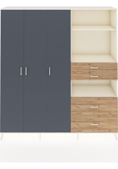 Hyperion Dolap 12 Raflı 4 Çekmeceli Tek Askılı 220x44x243 Aytaşı-antrasit/çam Antrasıt/atlas Çam - Aytası Hyperion Dolap 12 Raflı 4 Çekmeceli Tek Askılı 220x44x243 Aytaşı-antrasit/çam Antrasıt/atlas Çam - Aytası