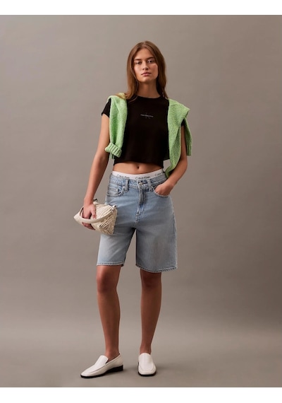 Calvin Klein Kadın Siyah Monogram T-shirt Siyah