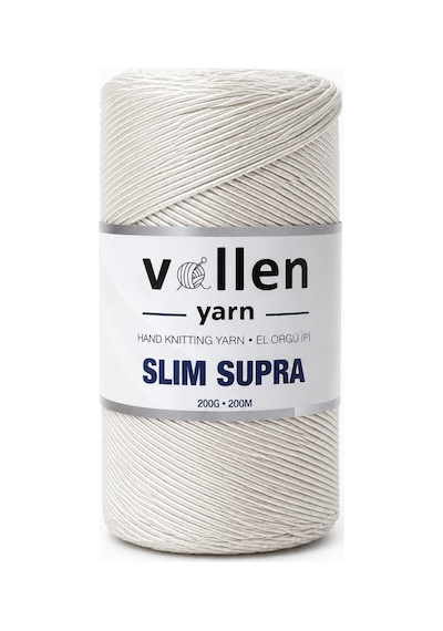 Slim Supra 200 Gr Mumlu Polyester İp Çanta İpi, Runner İpi, Bileklik İpi, Pase İpi Ekru