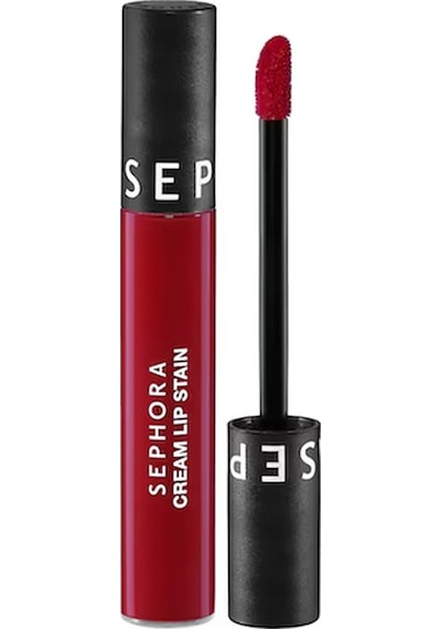 Sephora Cream Lip Stain Bulaşmayan Kadife Bitişli Ruj - Mat Likit Ruj - 129 Risky Red 5 Ml 0