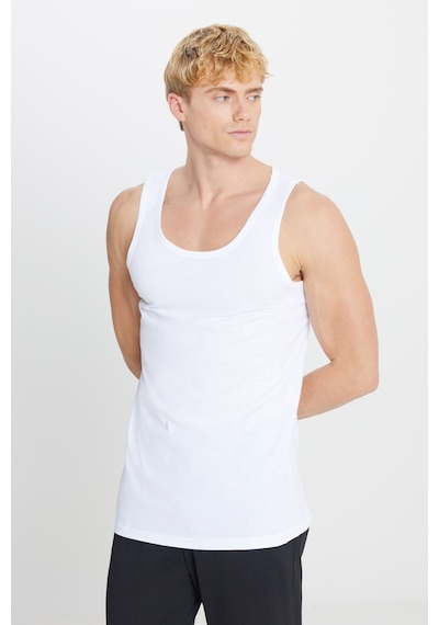 AC&Co / Altınyıldız Classics Erkek Beyaz Standart Fit Normal Kesim %100 Pamuk 2'li Atlet Paketi Beyaz