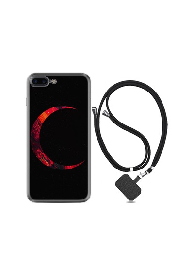 Apple Uyumlu iPhone 7 Plus 8 Plus Kılıf Boyun Askılı Red Moons 1747