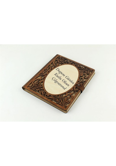 Kişiye Özel Ahşap Desenli Akordiyon Defter