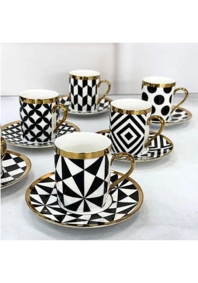 Kosova İst-181 200cc 6'lı Nescafe Takımı-black Pattern Çok Renkli