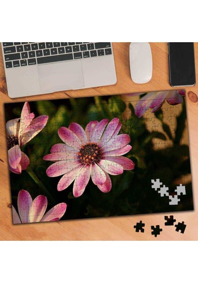 Pembe Çiçek - Peyzaj 240 Parça Puzzle Yapboz-3442752