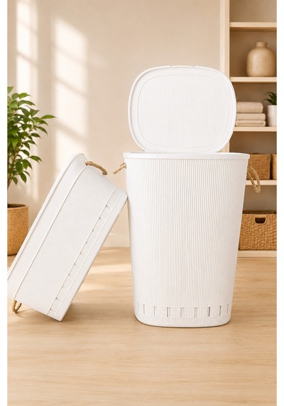 Liva Çamaşır Sepeti Seti 65 L Kapaklı Kirli Sepeti + 40 L Çamaşır Selesi Halat Tutmalı Çamaşır Sepeti Beyaz - 916199009 Beyaz Liva Çamaşır Sepeti Seti 65 L Kapaklı Kirli Sepeti + 40 L Çamaşır Selesi Halat Tutmalı Çamaşır Sepeti Beyaz - 916199009 Beyaz