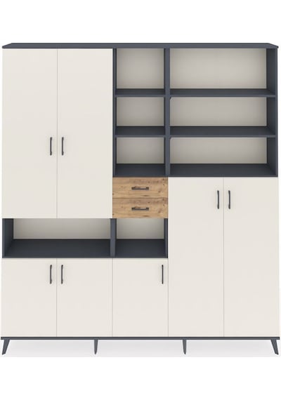 Arges Dolap 17 Raflı 2 Çekmeceli 7 Kapaklı 220x30x243 Antrasit-aytaşı/çam Aytası/atlas Çam Arges Dolap 17 Raflı 2 Çekmeceli 7 Kapaklı 220x30x243 Antrasit-aytaşı/çam Aytası/atlas Çam