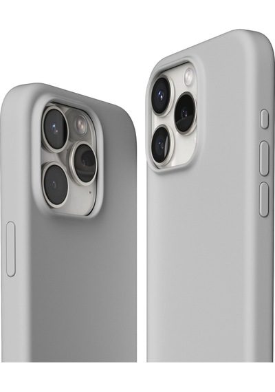 Vonmahlen Apple Uyumlu iPhone 15 Pro Max Magsafe Silikon Kılıf Açık Gri