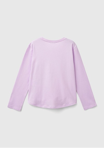Benetton Kız Çocuk Uzun Tshırt Çocuk Sweatshirt Mor
