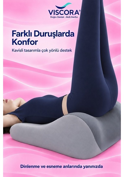 Eğimli Üçgen Matı Kişisel Konfor Alanınız İçin Çok Amaçlı Visco Destek Minderi 50 40 23 Cm Gri