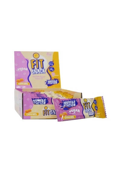 Muscle Station Fit Snack Vegan Protein Bar Caramel 40 Gr 24 Adet