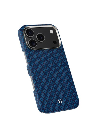 Apple Uyumlu iPhone 17 Pro Max Kılıfm-safe Şarj Özellikli Benks Armorair Armorgrid Serisi Kevlar Mavi Mavi