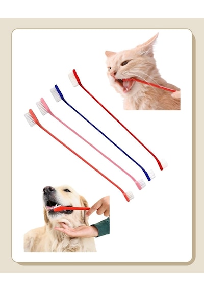 Köpekler Ve Kediler İçin Yumuşak Diş Fırçası 4lü Paket Tek Renk