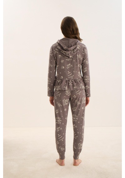 Sevim Kadın Uzun Kol Kapüşonlu Antrasit Pijama Takım C4t8n9o51 001 Sevim Kadın Uzun Kol Kapüşonlu Antrasit Pijama Takım C4t8n9o51 001