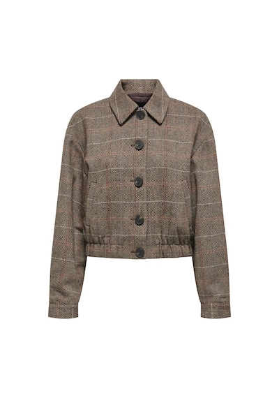 Only Onlrıcca Lıfe Check Jacket Otw Kadın Kahverengi Dış Giyim - 15356760 Kahverengi