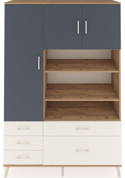 Hyperion Dolap 9 Raflı 5 Çekmeceli 3 Kapaklı 132x44x195 Çam-antrasit/aytaşı Antrasıt/aytası Hyperion Dolap 9 Raflı 5 Çekmeceli 3 Kapaklı 132x44x195 Çam-antrasit/aytaşı Antrasıt/aytası