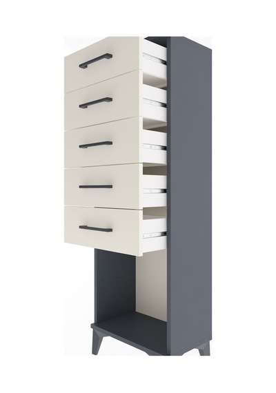 Arges Dolap 5 Çekmeceli 44x30x134 Antrasit-aytaşı Antrasit