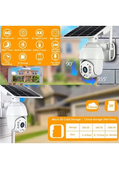 Inox Digital 3 MegaPixel Su Geçirmez 4G Sim Kart Destekli PTZ Solar Bulut Kayıt Destekli Güneş Panelli Kamera Inox Digital 3 MegaPixel Su Geçirmez 4G Sim Kart Destekli PTZ Solar Bulut Kayıt Destekli Güneş Panelli Kamera