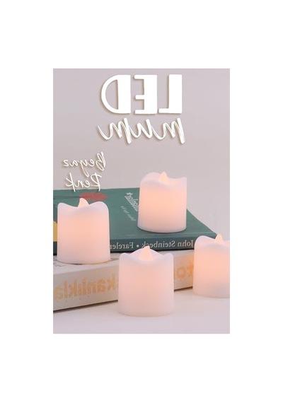 Mini Led Mum Seti, Pilli Ve Dumansız Alevli Dekoratif Işıklar 10c