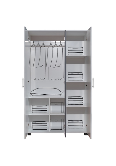 Ranza, Aura Ranza Karyola Masa 3 Kapaklı Dolap + 2 Comfort Yatak Beyaz - Ceviz 90 X 190 CM Ranza, Aura Ranza Karyola Masa 3 Kapaklı Dolap + 2 Comfort Yatak Beyaz - Ceviz 90 X 190 CM