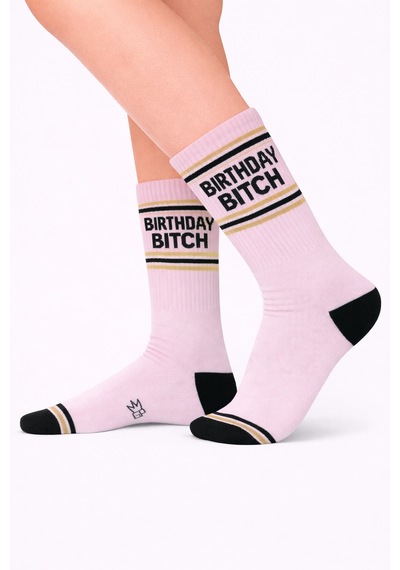 Carnaval Socks Birthday Bitch Yazılı Tenis Çorap Çok Renkli