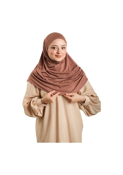 Hürrem Bone Haki Pratik Hazır Geçmeli Tesettür Eşarp Viskon Boneli Büyük Boy 1290bv 09 haki