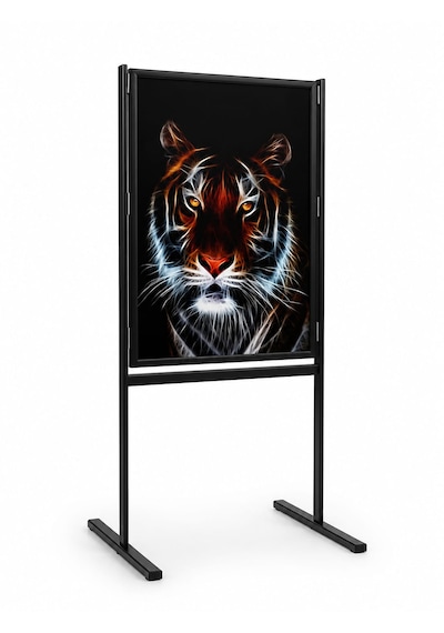 B2 50x70 Cm Siyah Yüksek Alüminyum Tek Taraflı Mobil Kaldırım Reklam Poster Pano