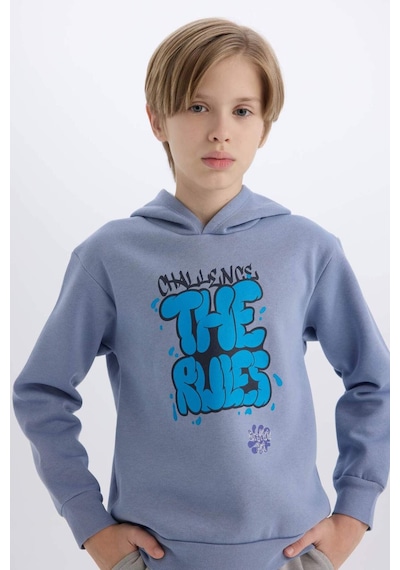 DeFacto Erkek Çocuk Kapüşonlu Baskılı Sweatshirt D4354A8NSBE572