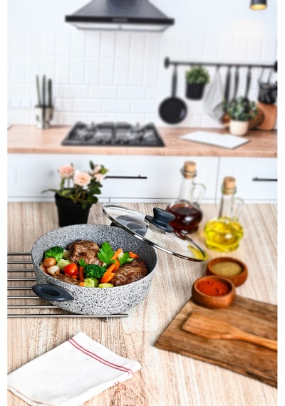 Granit Yanmaz Yapışmaz Yakamoz Model Pilav Tenceresi 24 Cm