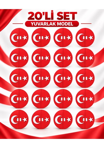 Ay Yıldız Gösteri Panosu Yuvarlak Model - 20'li Set