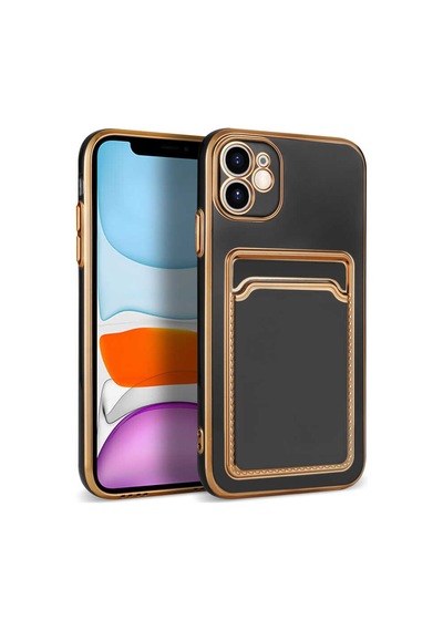 Zore İphone 11 Uyumlu Ogaa Bark Kartlıklı Kılıf-siyah