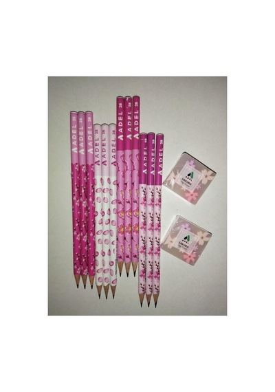 Adel Sakura Kalem & Silgi Seti 124-Pembe