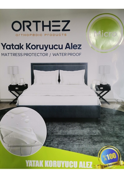 Orthez Yatak Alezi Pamuklu Full Kenar Sıvı Geçirmez Yatak Koruyucu Beyaz Tek Kişilik