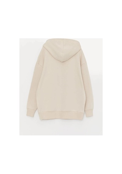 LC Waikiki Xsıdebej Düz Oversize Kadın Kalın Hoodie Beıge