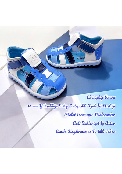 Beebron Ortopedik Erkek Bebek Ve Çocuk Sandaleti Ebgcm2406 Mavi Beyaz Lacivert Beebron Ortopedik Erkek Bebek Ve Çocuk Sandaleti Ebgcm2406 Mavi Beyaz Lacivert