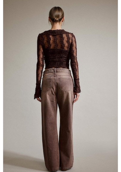 Defacto Wide Leg Geniş Bol Paça Jean Pantolon G2906ax25aubn336 Kahve
