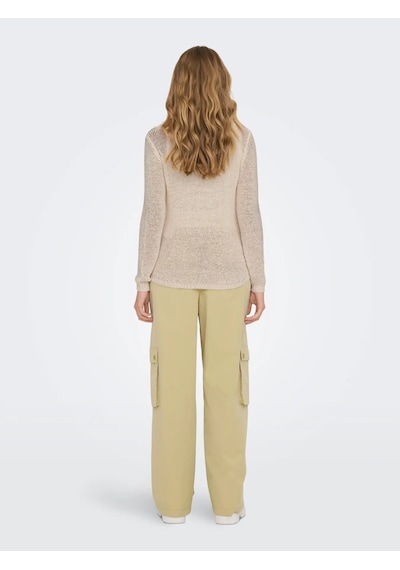 Jdy Jdymore Solid L/s O-neck Pullover Kadın Bluz 15194117 Bej