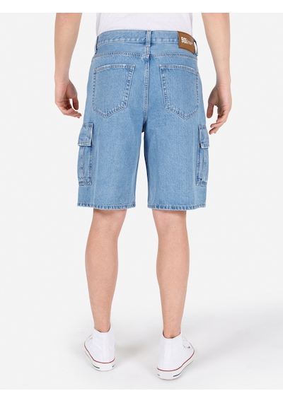 Colin's Colins Kargo Kesim Kargo Cepli Orta Bel Düz Paça Mavi Erkek Jean Şort Cl1069578 Cl1069578 Q1.V1 Dn43542 Mavi