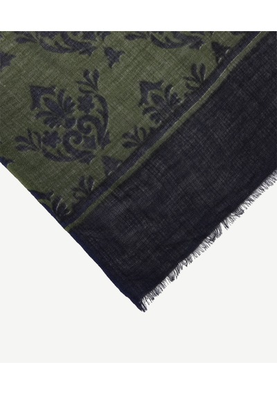 Yargıcı Desenli Yün Şal 26kksl1102x 325 Yeşil
