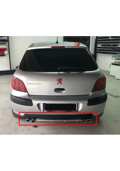 Peugeot 307 Gri Difüzör Çiftli Yuvarlak Egzoz Görünümlü D Tip Difizör