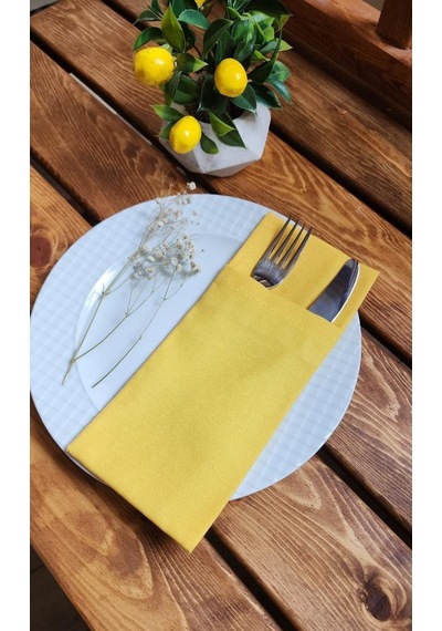 Dore Çatal Kaşık Bıçak Kılıfı 2 Lı Sarı Masa Servislik