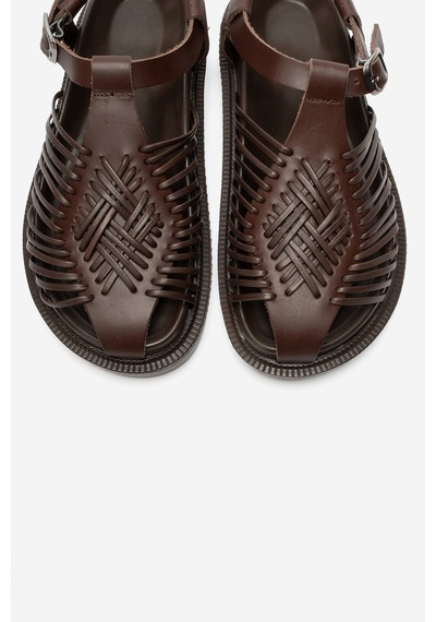 Luvi Shoes Thames Kahverengi Hakiki Deri Kadın Sandalet