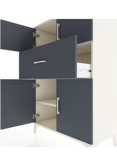 Hyperion Dolap 2 Raflı Tek Çekmeceli 4 Kapaklı 88x44x134 Aytaşı-antrasit Aytası Hyperion Dolap 2 Raflı Tek Çekmeceli 4 Kapaklı 88x44x134 Aytaşı-antrasit Aytası
