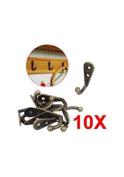 10pcs Bronz Vintage Tarzı Duvara Monte Tek Kanca Askıları Depolama Organizatör Duvar Montajı Çok Renkli