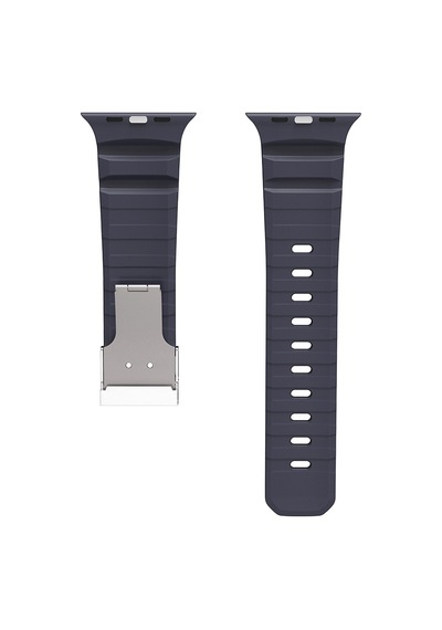 Apple Uyumlu Watch Ultra 49mm Zore Krd-145 Metal Tokalı Silikon Kordon