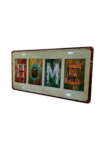 Dekoratif 3D Metal Plaka Home 30cm