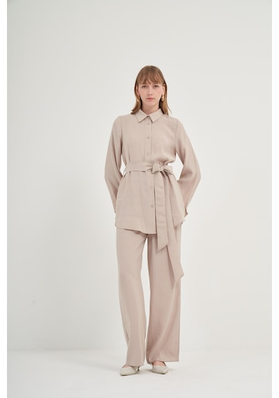 FTZ Women Ftz Modal Pantolonlu Takım Taş 31011 Taş